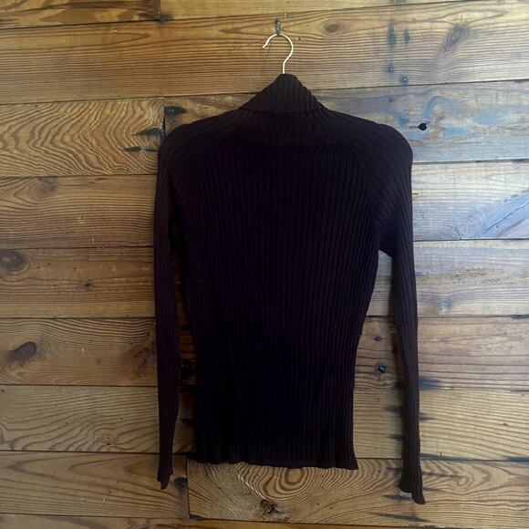 Vintage International Concepts Brown Ribbed Turtleneck size Large - Picture 5 of 5